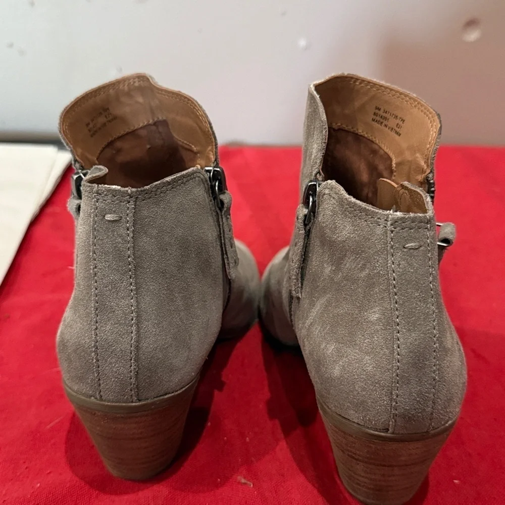 Frye Light Gray Suede Ankle Booties